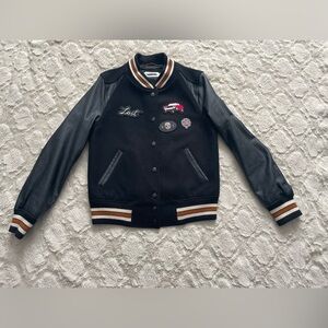 Coach Wool and Leather Varsity Jacket, Size 0.